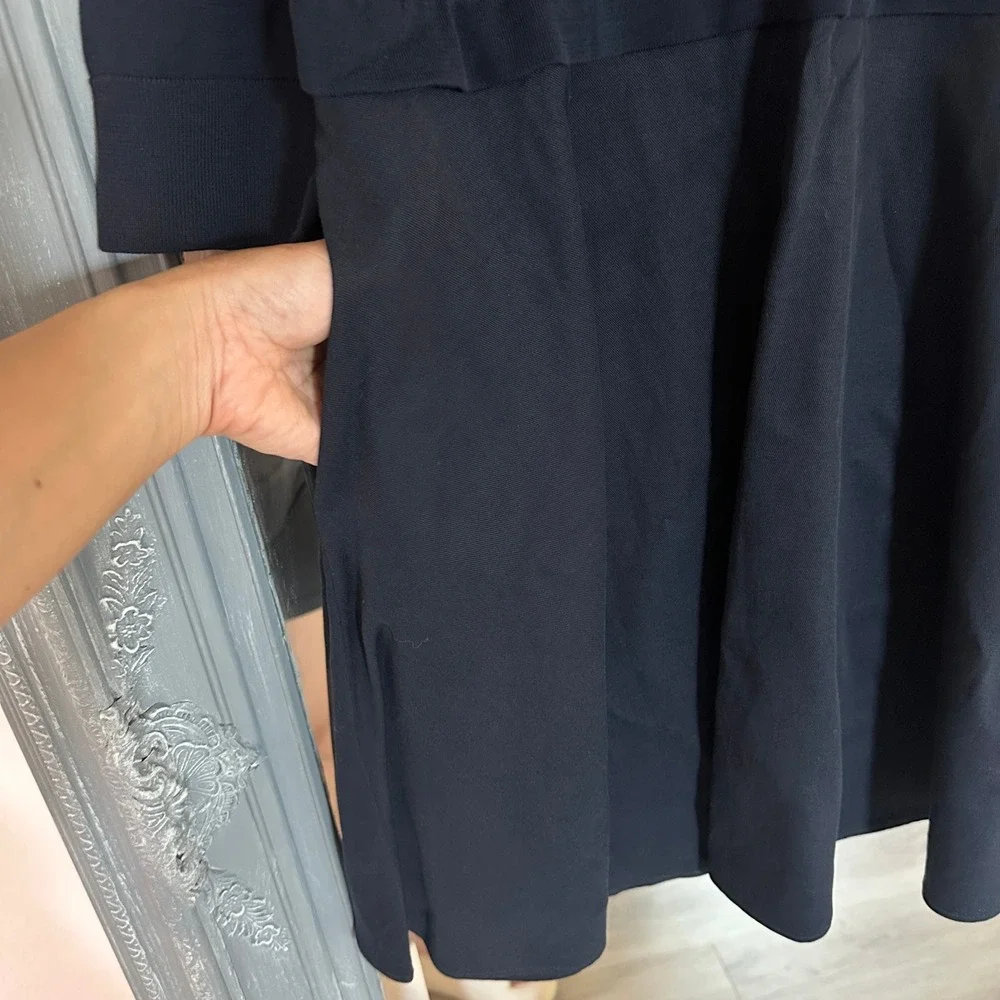 COS Long Sleeve Knitted Sweater Dress With Woven Skirt A-Line Minimalist Small - Picture 8 of 12